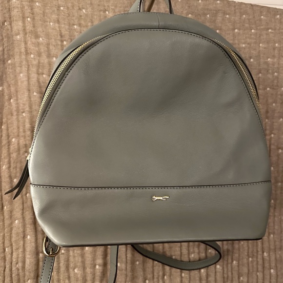 Versatile Sage Green Leather Backpack - Picture 1 of 4